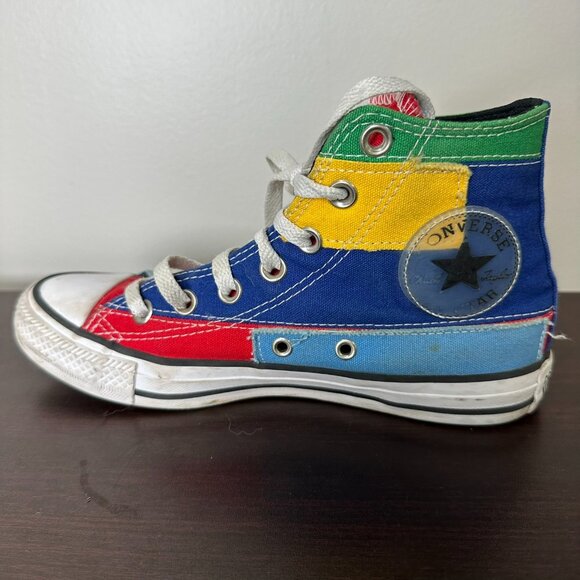 Converse Shoes Men Size 5 Chuck Taylor All Star High Multicolor Patchwork Casual - Picture 5 of 10